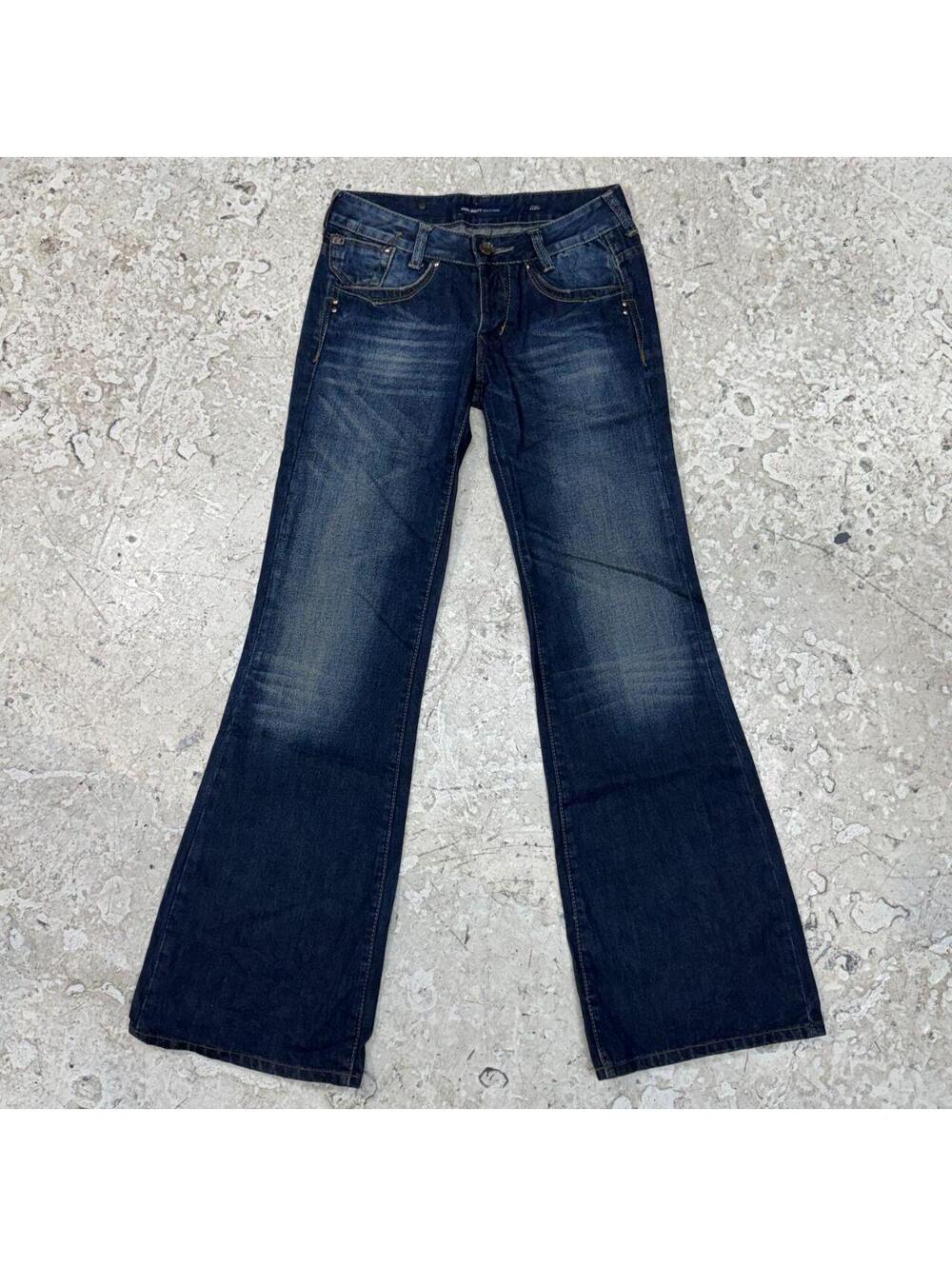 Vintage Miss Sixty Y2K Ultra Low Rise Radio Style Jeans Faded Sandblasted